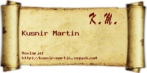 Kusnir Martin névjegykártya