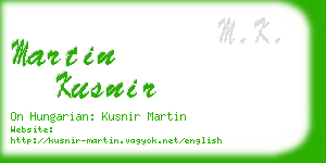 martin kusnir business card